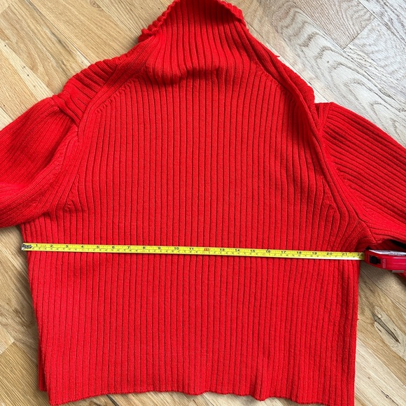 Cozy Red Ribbed Sweater - Picture 6 of 8